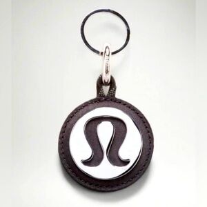 Lululemon Logo Bag Charm & Keychain Mirror Black/Silver Brand New